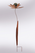 Gartenstecker RUSTY FLOWER in Rostoptik Materialmix 118 cm hoch