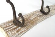 Hakenleiste Garderobe VINTAGE aus Holz und Metall 4 Haken