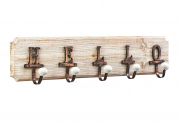 Hakenleiste Garderobe HELLO aus Holz und Metall 5 Haken