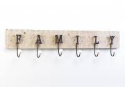 Hakenleiste Garderobe FAMILY aus Holz und Metall 6 Haken