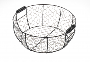 Drahtschale aus Metall schwarz rund