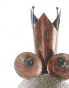 Gartendeko Froschk�nig aus robustem Steinguss mit Metalldekoration H�he 57 cm