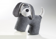 T�rstopper Hund grau aus Stoff gef�llt mit Sand Stoff 100 % Polyester