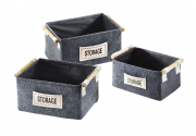 Regalboxenset aus Filz mit der Aufschrift STORAGE S/3