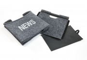 Zeitungsst�nder faltbar aus grauem Filz 31x19x31cm