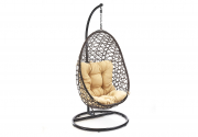 H�ngekorb CRISSCROSS Polyrattan mit Gestell und Kissen