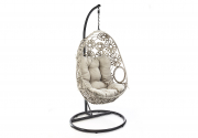 H�ngekorb FLOWER Polyrattan mit Gestell und Kissen